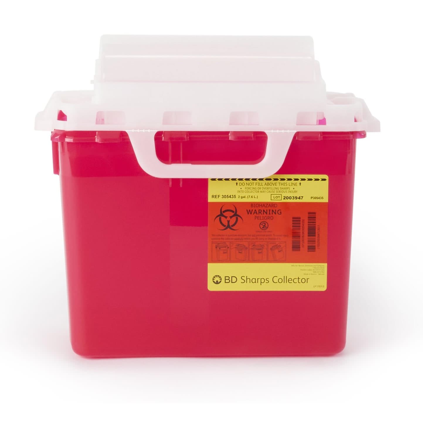 BD Counterbalanced Door Patient Room Collector, Red - Case of 10 - Image 1