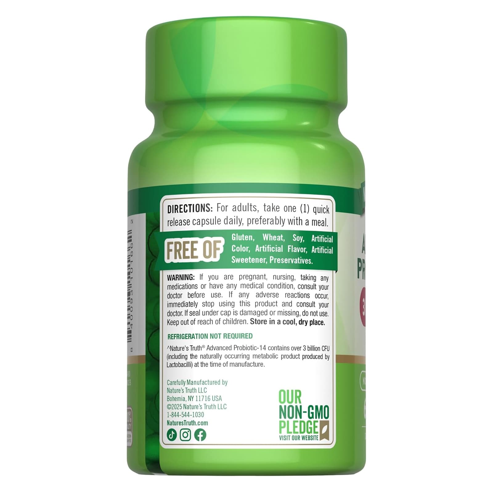 Nature's Truth Advanced Probiotic-14, 3 Billion CFU Capsules - Image 2