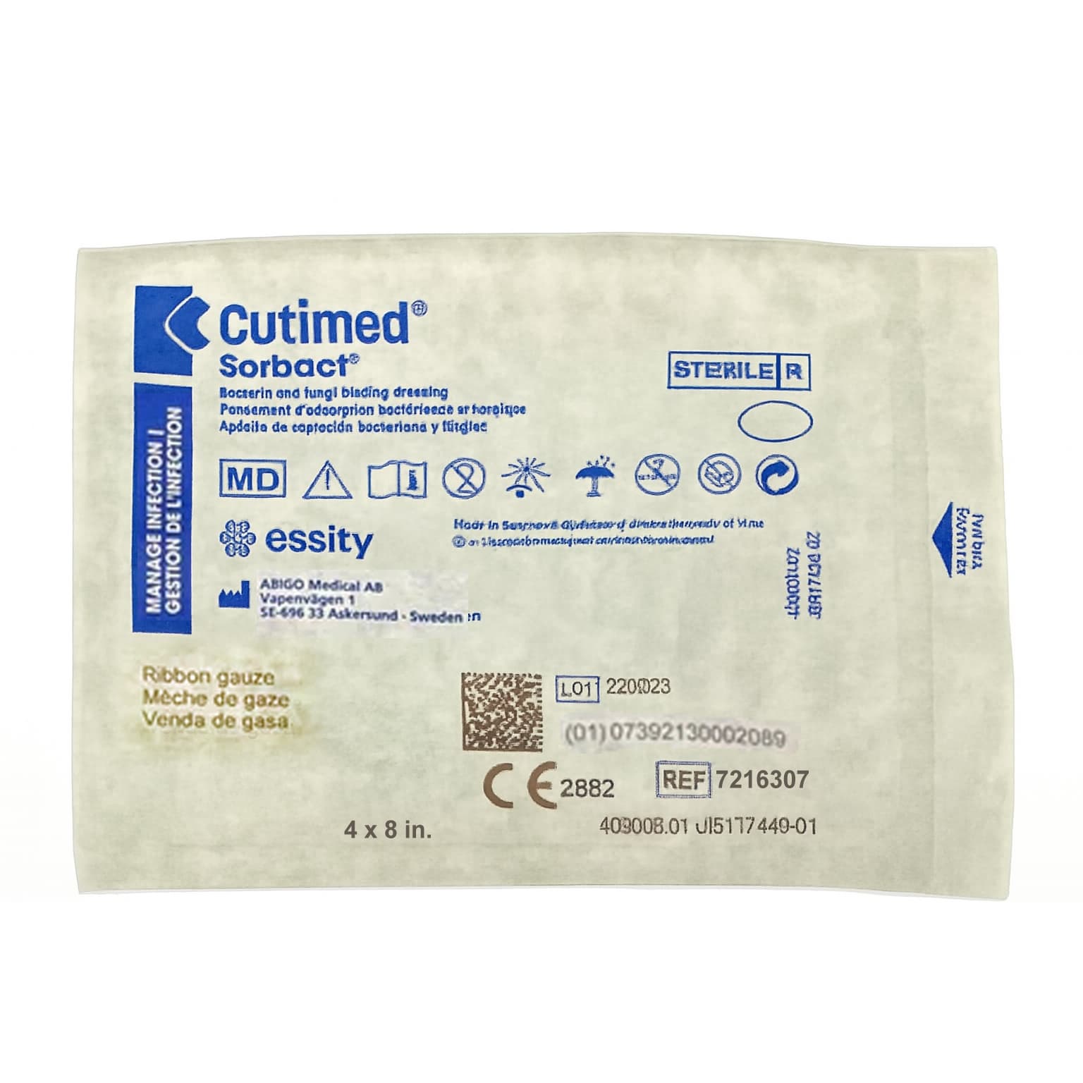 Cutimed Sorbact Antimicrobial Dressing Pad, 4 x 8 Inch - Each - Image 1