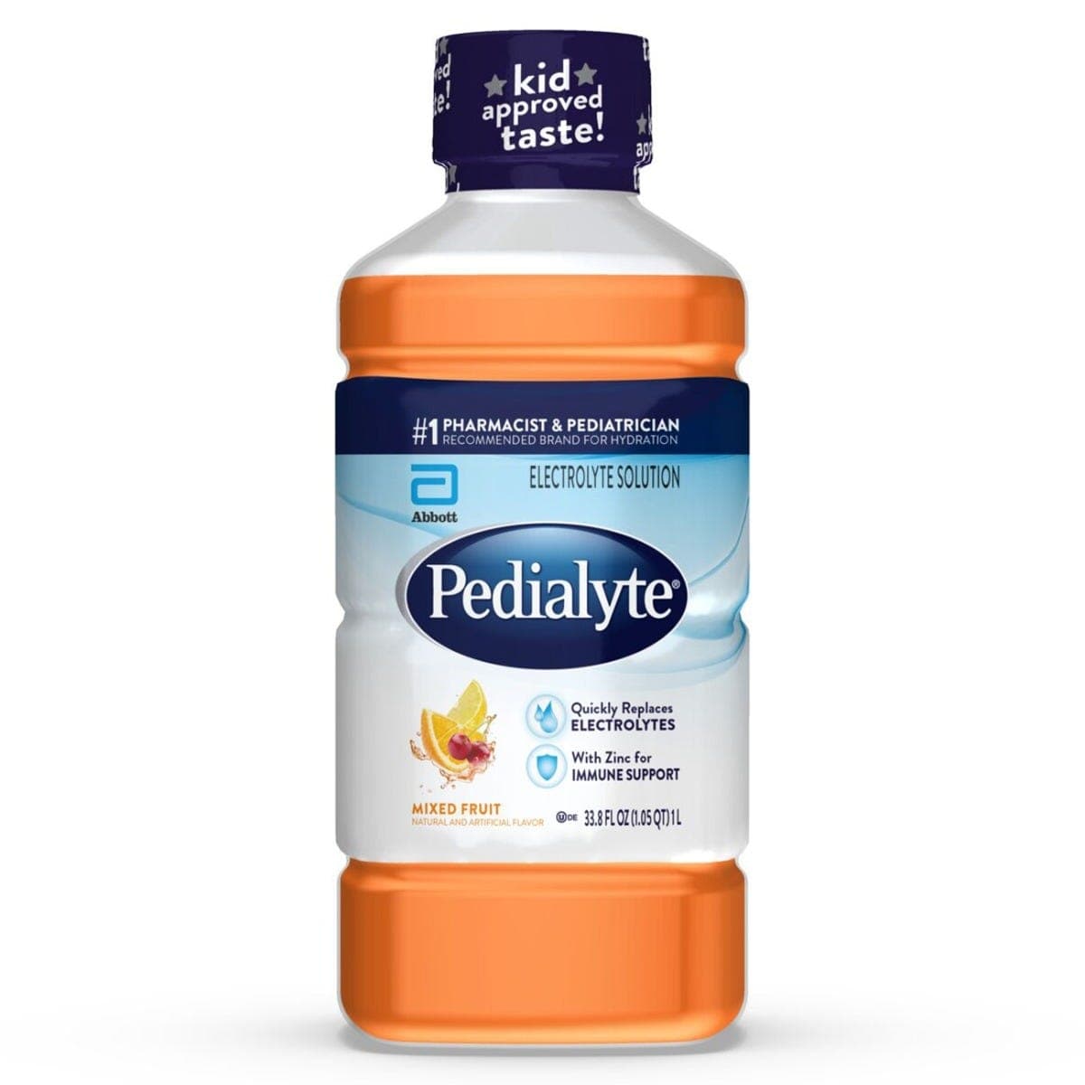 Pedialyte Classic Electrolyte solution, Fruit Flavor, 1 Liter - Case of 8 - Image 1