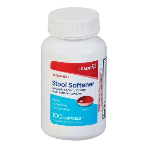 Leader Stool Softener Softgels, 100 mg, 100 Count - Each - Image 1