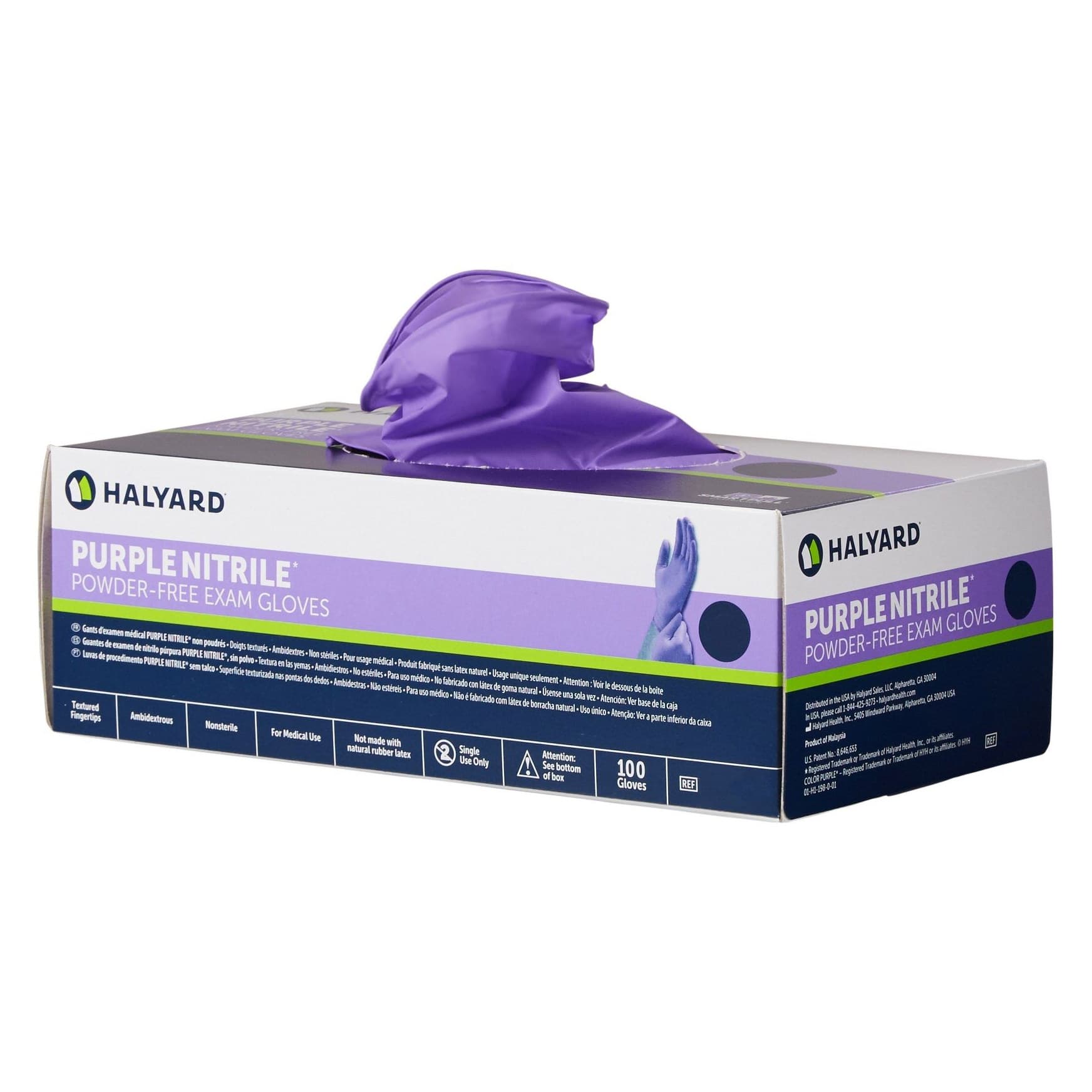 Halyard Purple Nitrile Powder Free Exam Gloves - Image 2