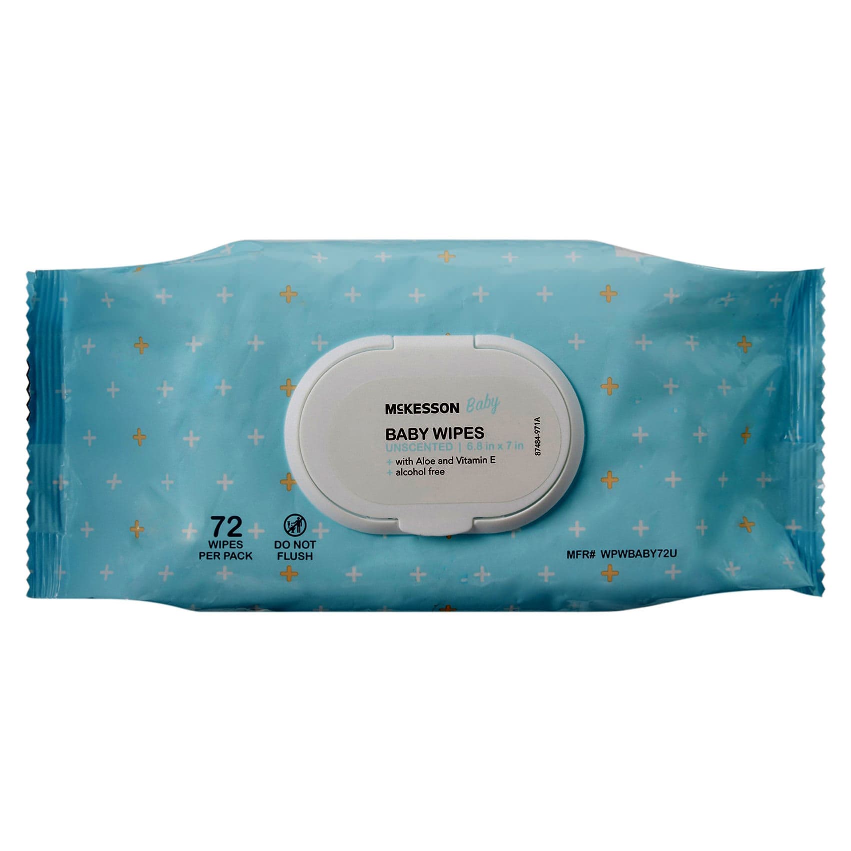 McKesson Baby Wipe with Aloe and Vitamin E, Unscented - Packet of 72 - Image 1