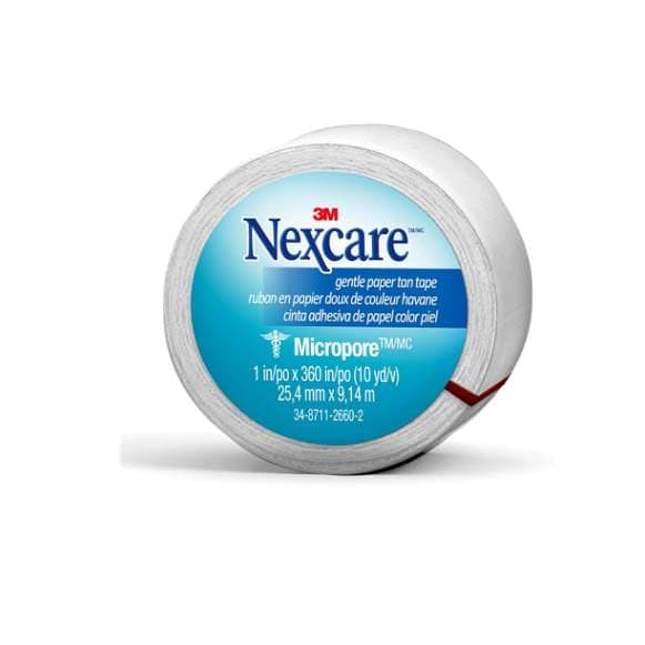 3M Nexcare Transpore Gentle Paper Tape, 1 Inch x 10 Yard - Image 1