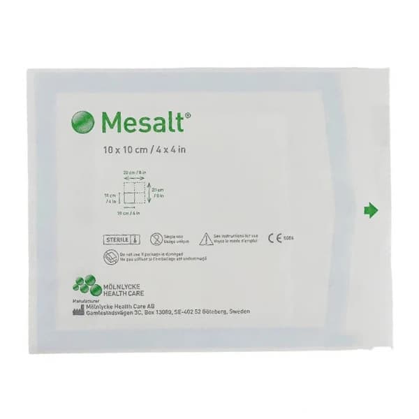 Mesalt Sodium chloride Impregnated Dressing, 8 x 8 Inch - Each - Image 1