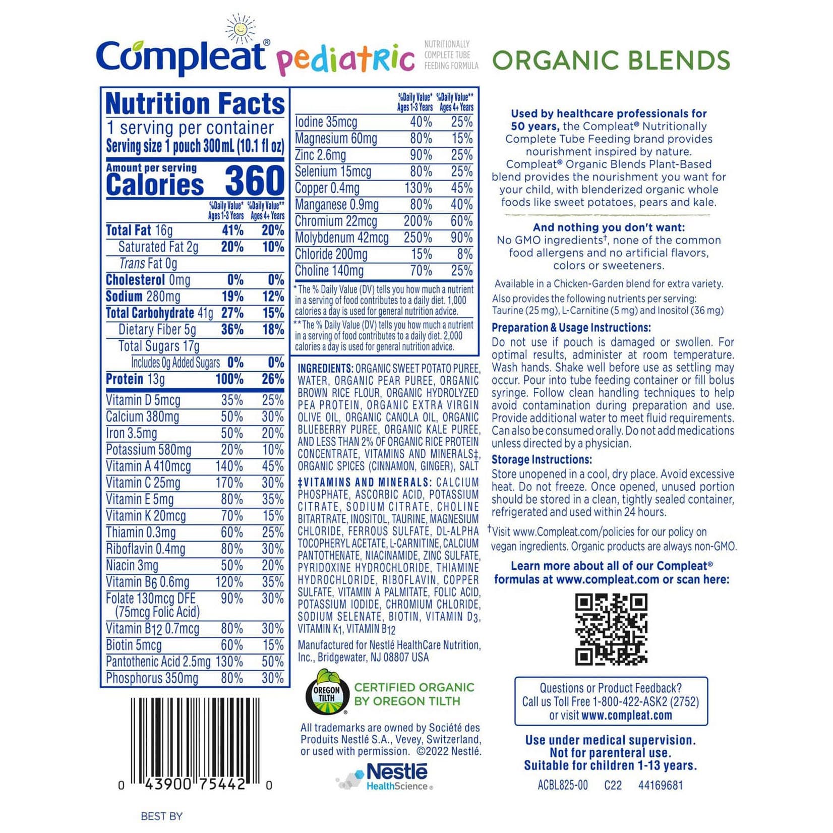 Compleat Pediatric Organic Blends Plant-Based Tube Feeding Formula - Image 3