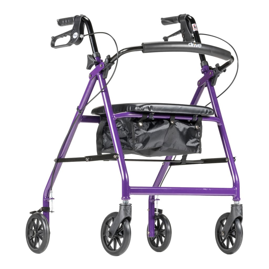 Drive Aluminum Rollator With 6 Casters, Purple - Each - Image 1