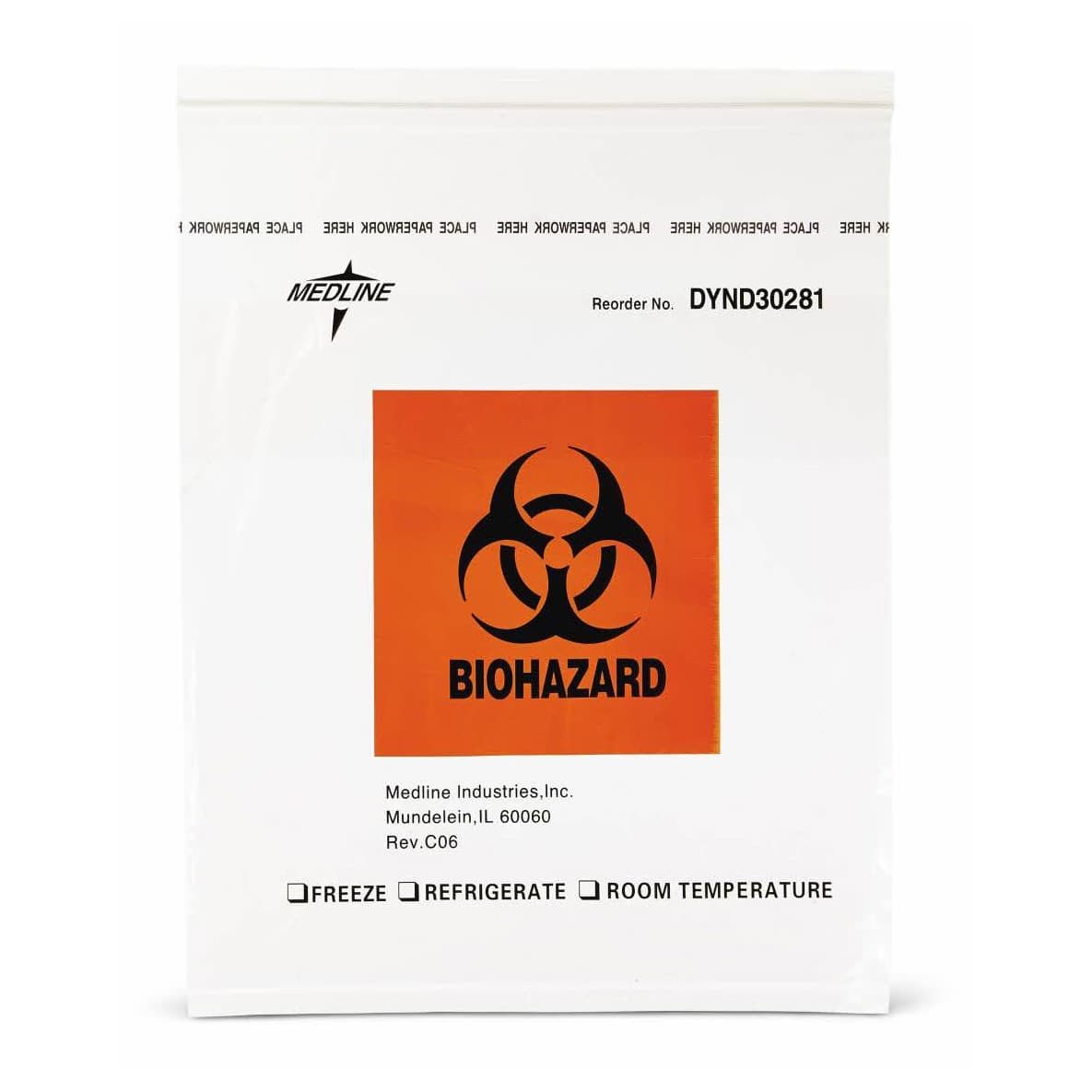 Medline Specimen Transport Bag with Zip Closure, NonSterile, 12 x 15 Inch - Case of 500 - Image 1