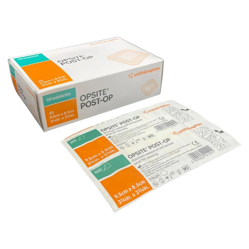 Opsite Post-Op Transparent Waterproof Dressing, 3-3/8 x 3-3/4 Inch - Box of 20 - Image 1