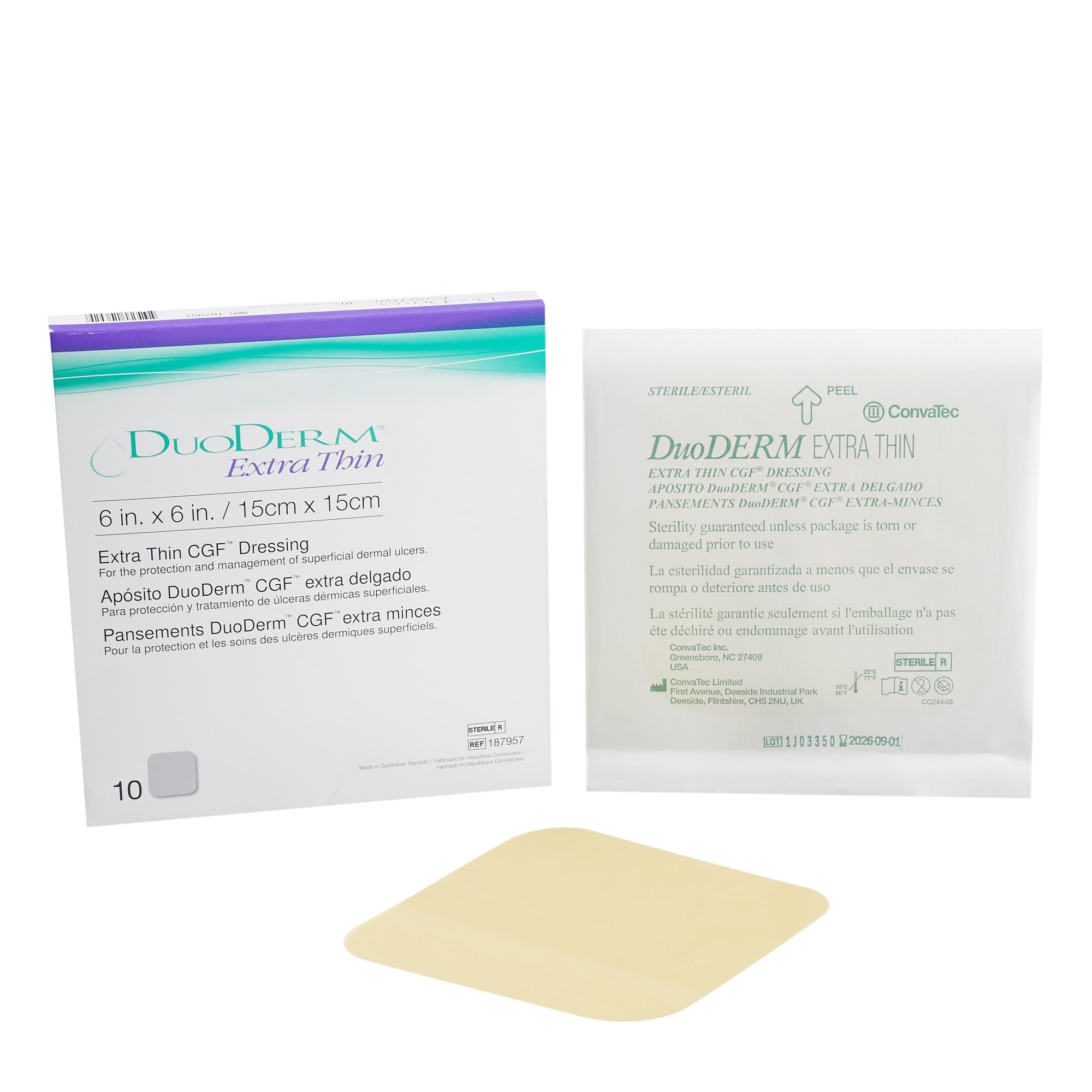 DuoDERM Extra Thin Hydrocolloid Dressing, Beige - Image 1
