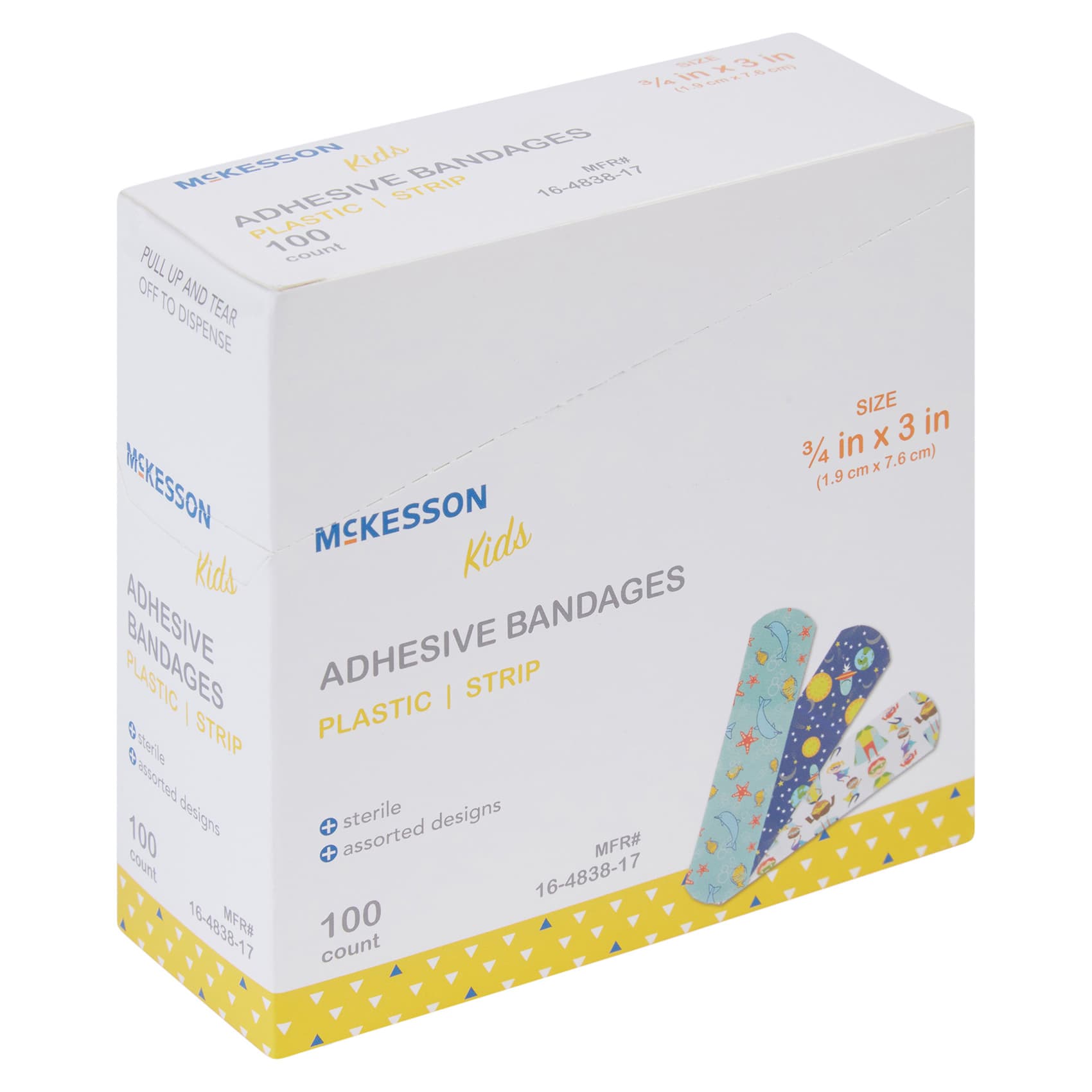 Mckesson Kids Adhesive Strip, 3/4 x 3 Inch, Assorted Prints - Case of 2400 - Image 1