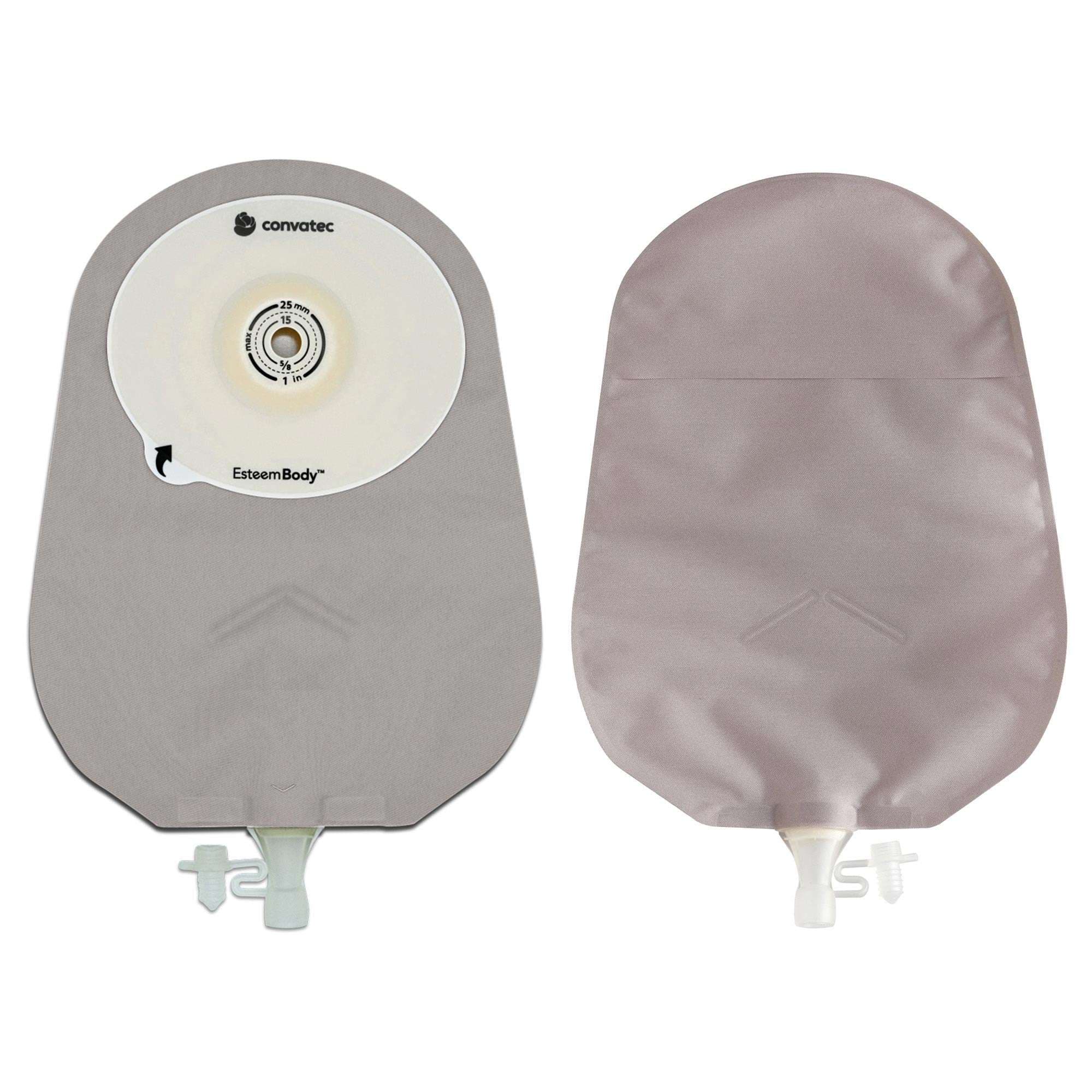 Esteem Body Soft Convex 1-Piece Clear Urostomy Pouch, 10-35mm - Box of 10 - Image 1