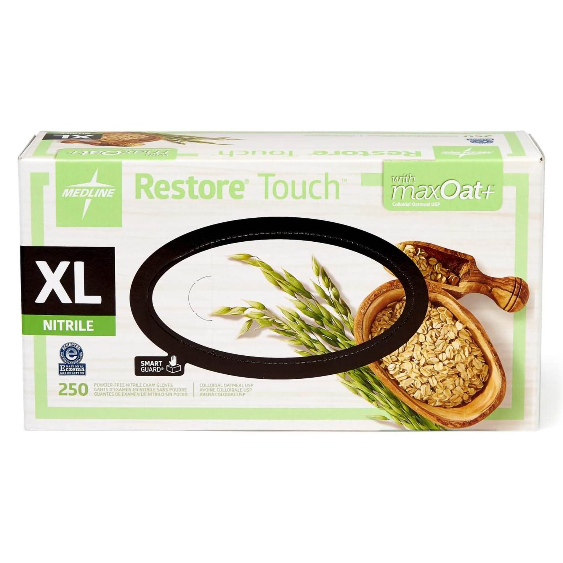 Medline Restore Touch Nitrile Exam Gloves, Extra Large - Case of 2500 - Image 1