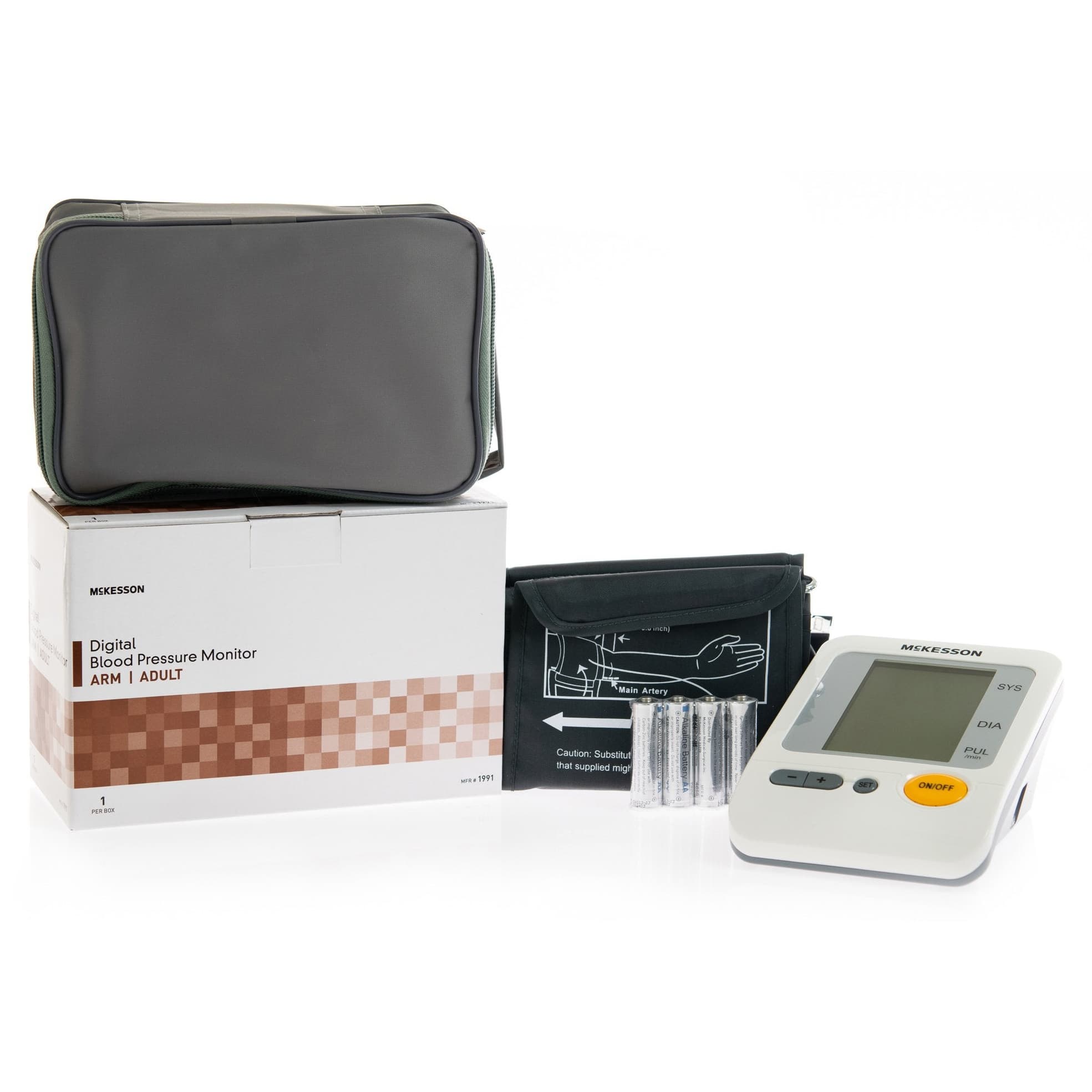 McKesson Automatic Digital Upper Arm Blood Pressure Monitor with Adult Nylon Cuff - Case of 24 - Image 1