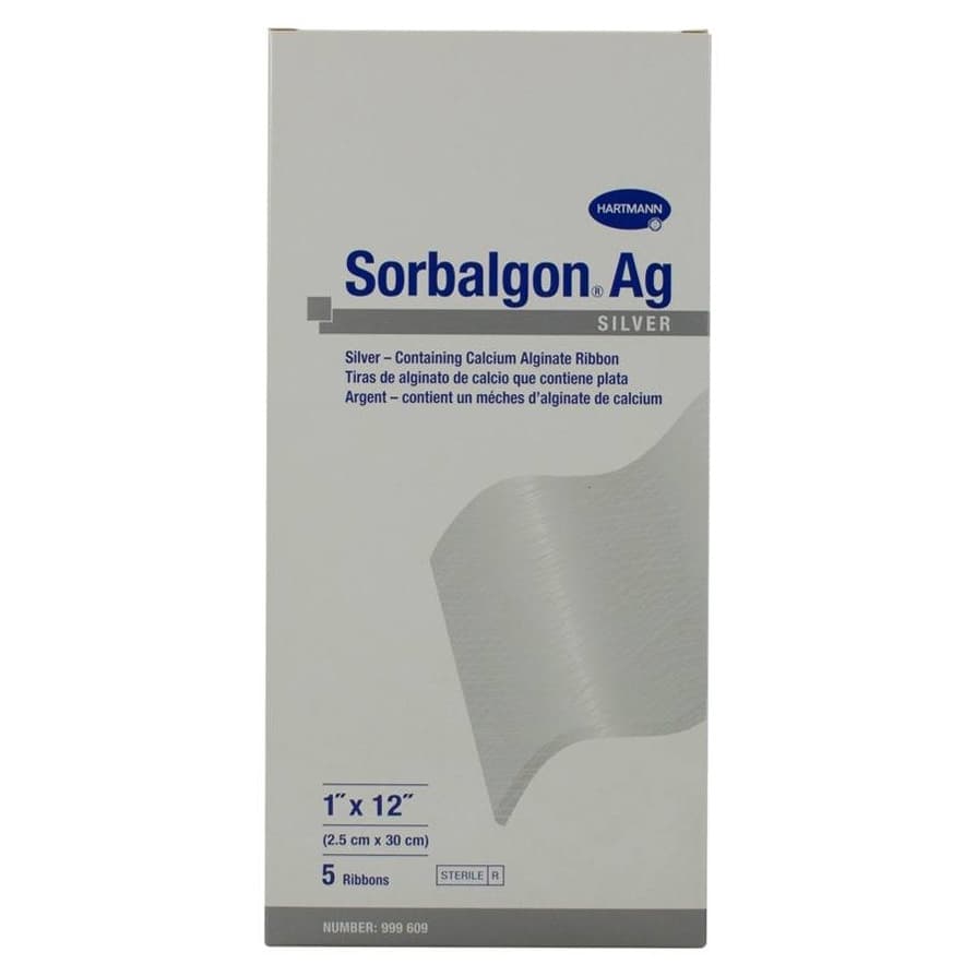 Sorbalgon Silver Calcium Alginate Dressing, 12 Inch Rope - Box of 10 - Image 1