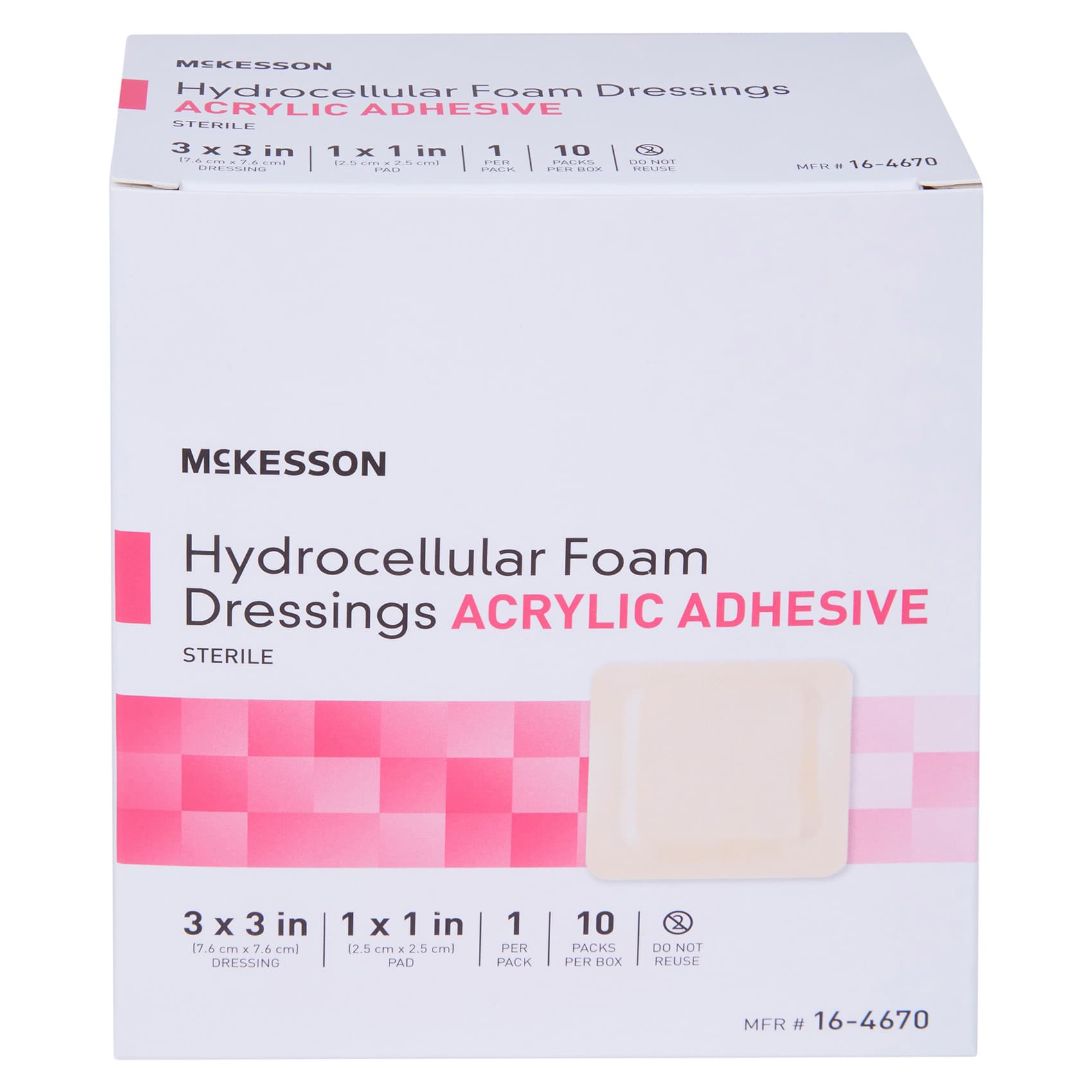 McKesson Foam Dressing Film Backing Tan Square Sterile - Image 4