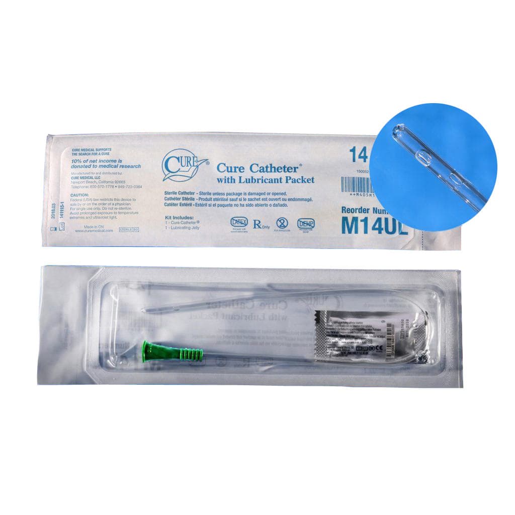 Cure Pocket Catheter for Male with Lubricant, 14 Fr - Case of 300 - Image 1