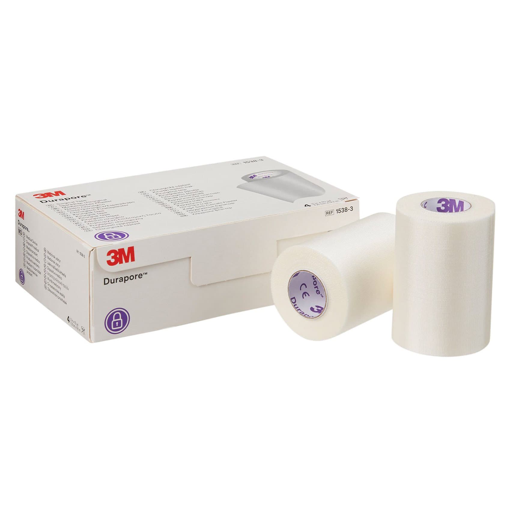 3M Durapore Waterproof Surgical Tape, 3 Inch x 10 Yard - Case of 40 - Image 1