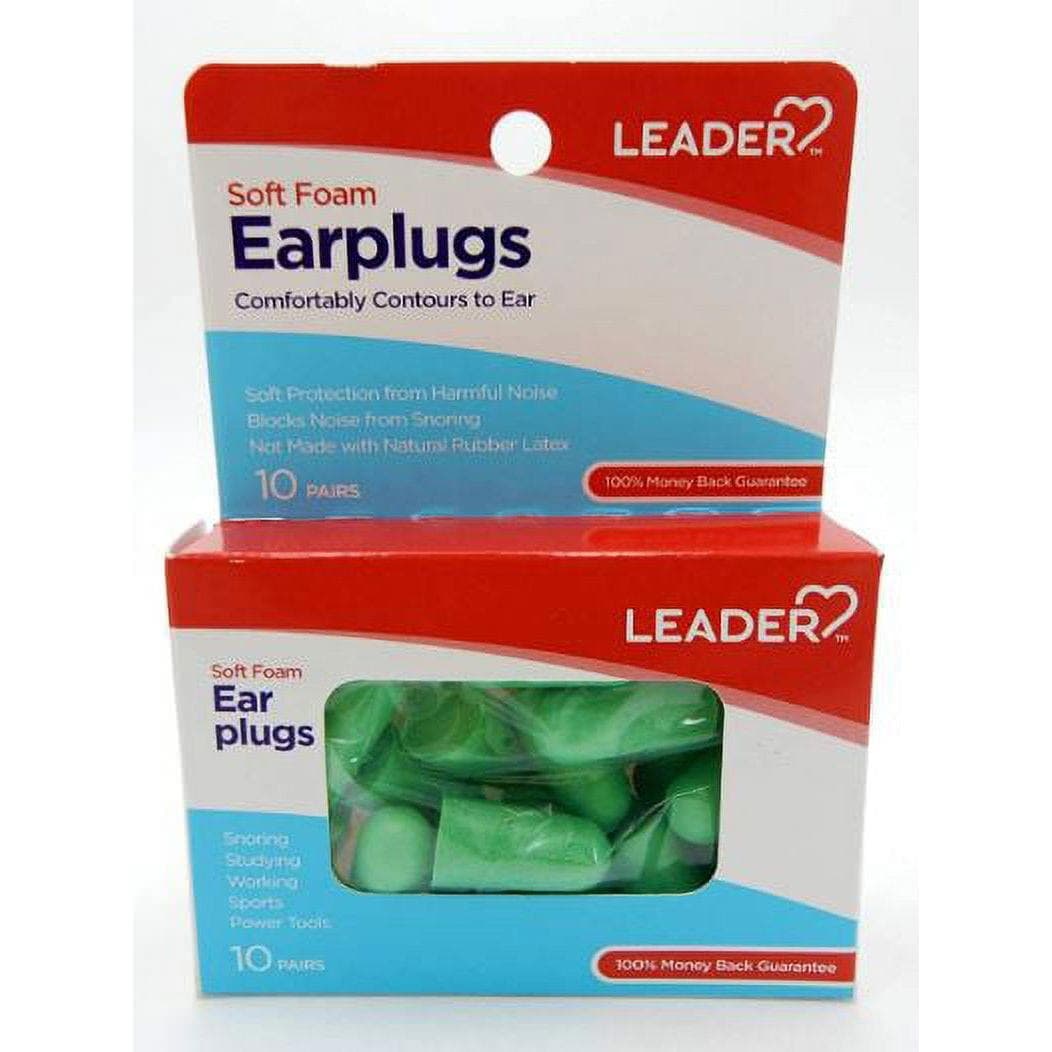 Leader Soft Foam Earplugs - Box of 20