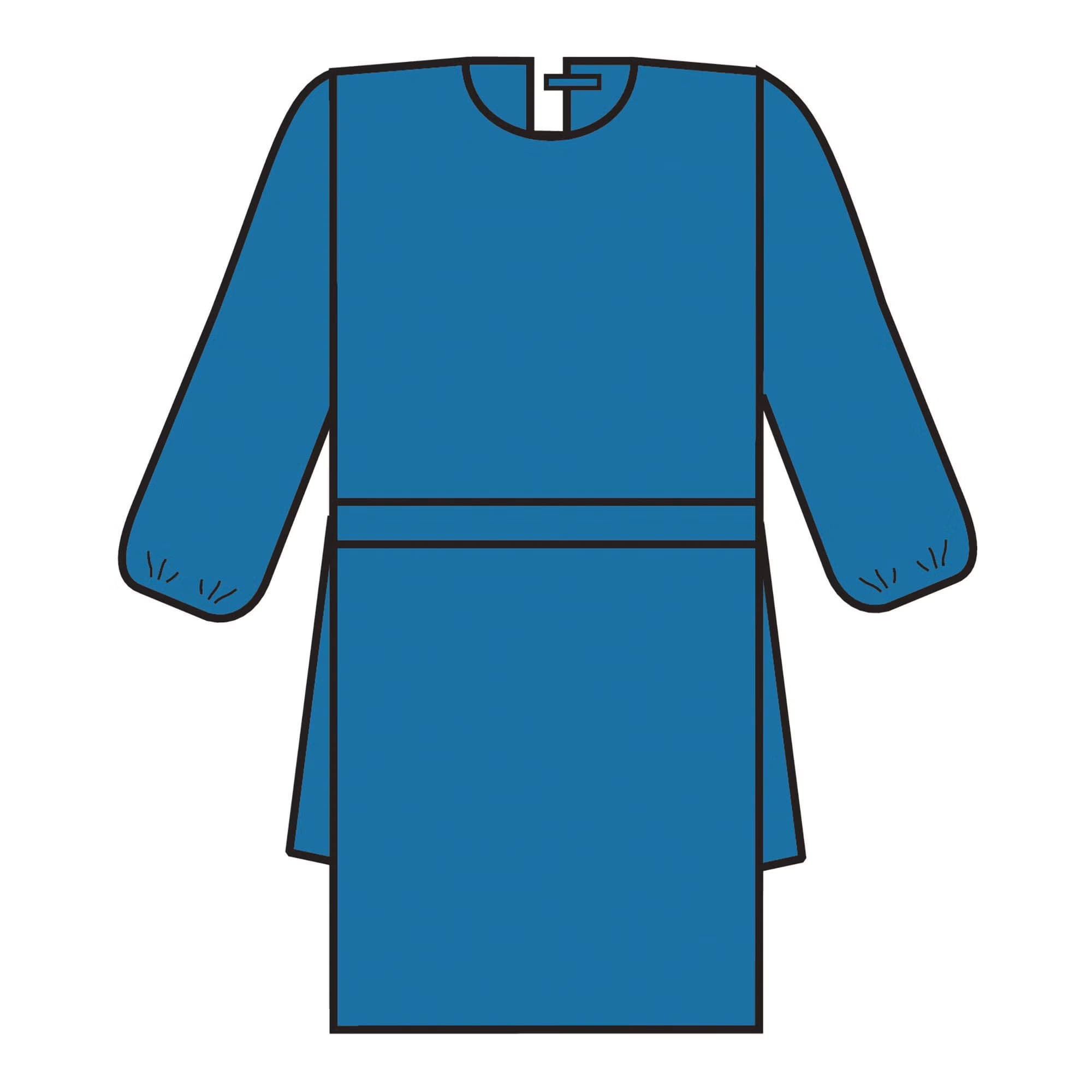Halyard Tri-Layer AAMI Level 2 Protective Procedure Gown, Blue, Extra Large - Package of 10 - Image 1