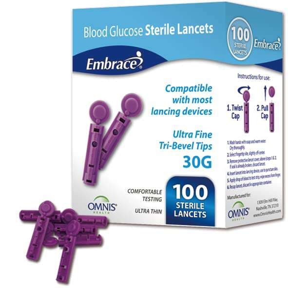 Embrace Lancet for Lancing Device Needle - Box of 100 - Image 1