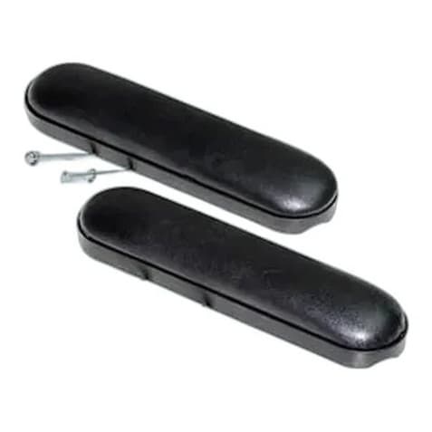 Invacare Desk Length Wheelchair Arm Pads with Screws, Black Vinyl Upholstery - Package of 2