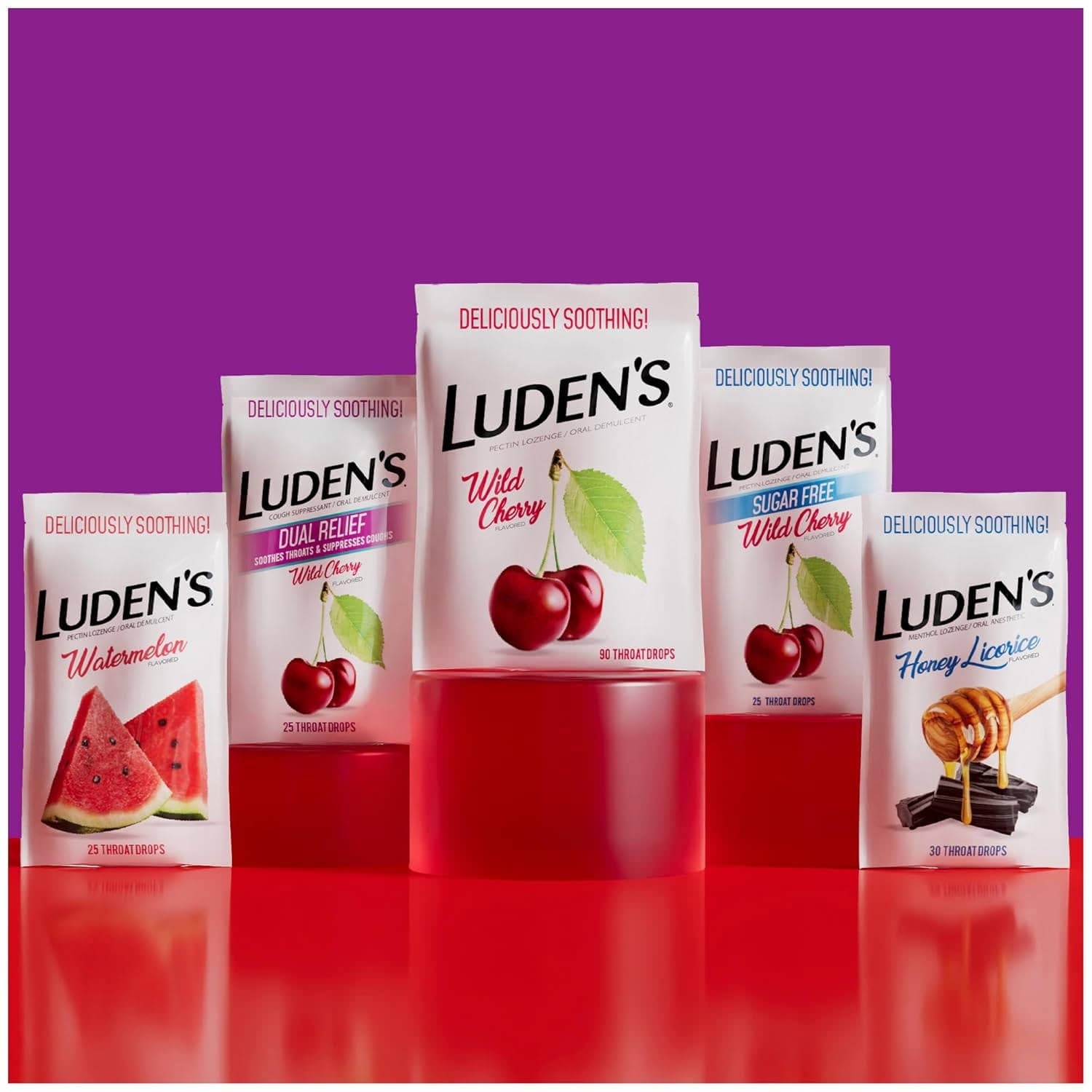 Luden's Dual Relief Cough Drops, Wild Cherry - 25 Count - Image 7