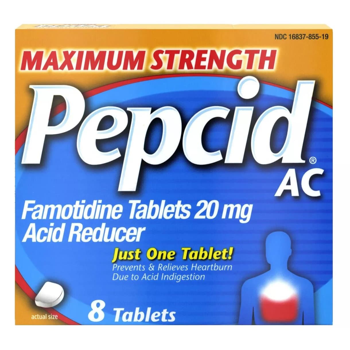 Pepcid AC Maximum Strength Tablets, 20 mg, 8 Count - Each - Image 1