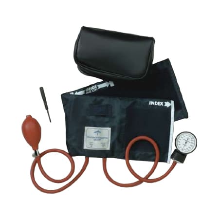 Medline Aneroid Sphygmomanometer Unit Black, Large Adult Cuff - Image 1