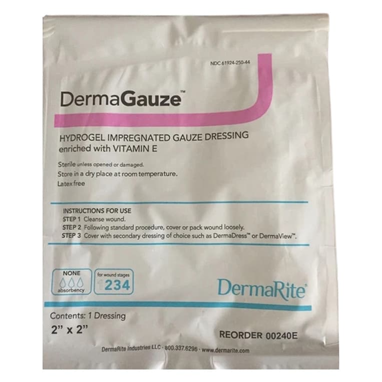 DermaGauze Hydrogel Impregnated Gauze Dressing, 2 x 2 Inch - Each - Image 1