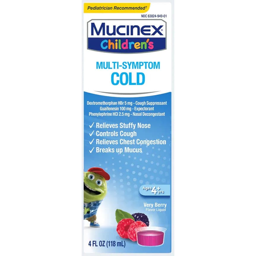 Mucinex Childrens Multi-Symptom Cold, Very Berry Flavor, 4 oz - Case of 6 - Image 1