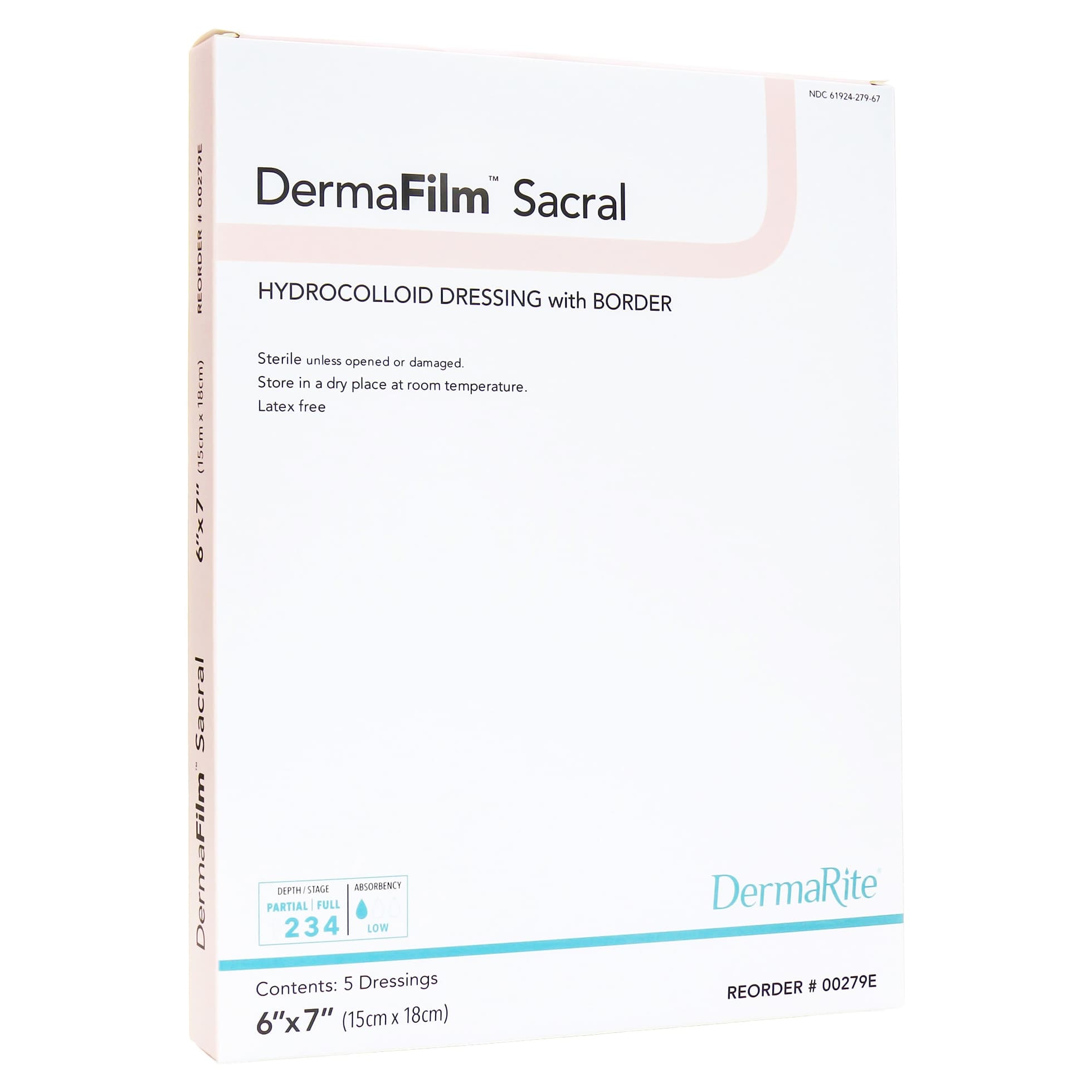 DermaFilm Sacral Hydrocolloid Dressing with Border - Image 2