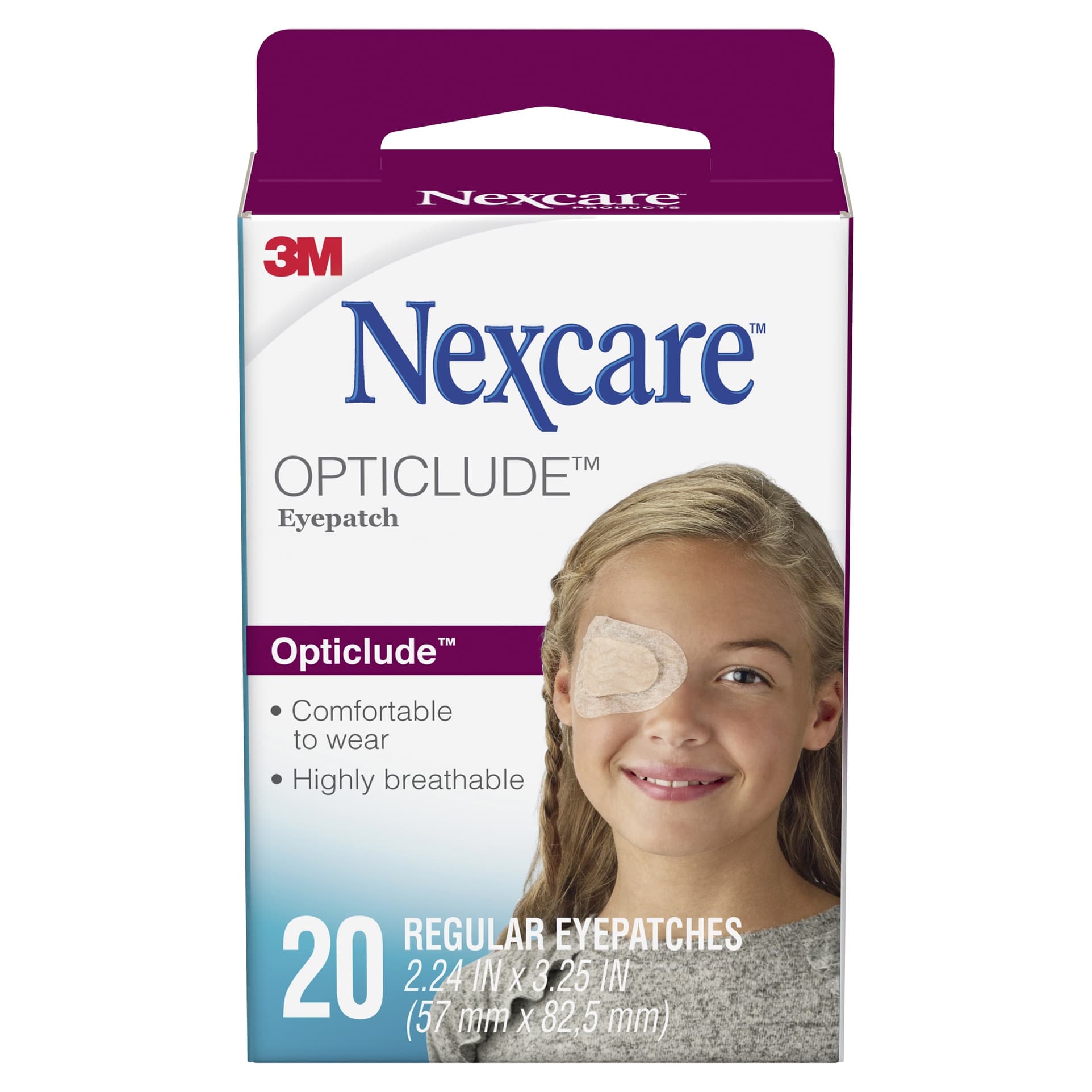 3M Nexcare Opticlude Adhesive Eye Patch, 2-1/4" x 3-1/4" - Box of 20 - Image 1
