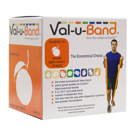 Val-u-Band Low Powder Exercise Band, 50 yard, orange, Light - Image 1