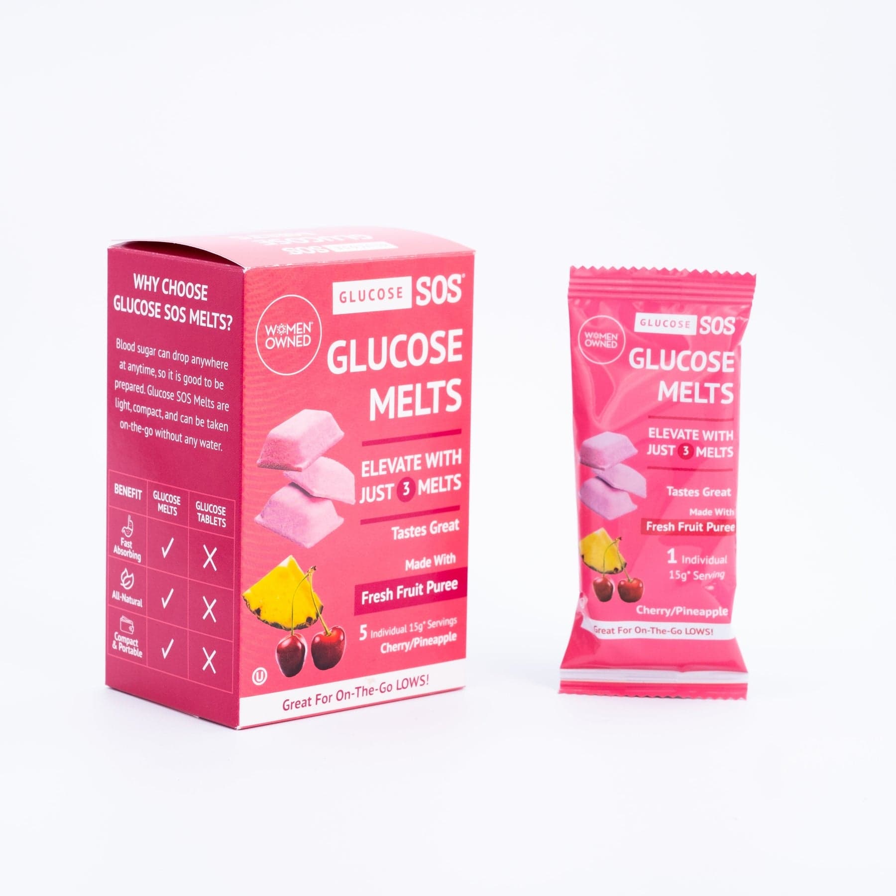 Glucose SOS Melts, Cherry Pineapple Pack