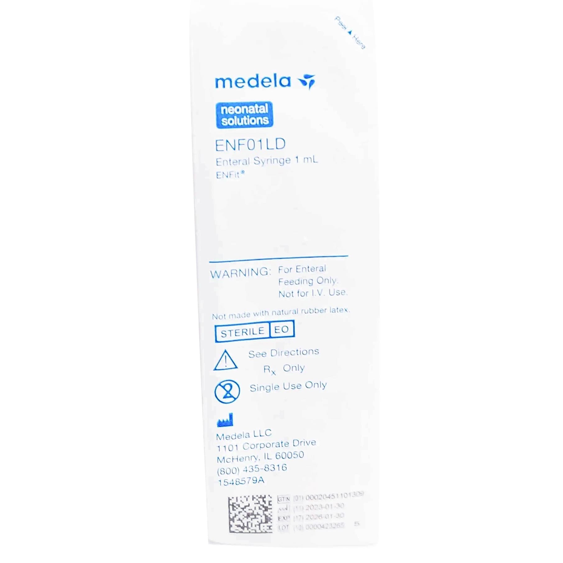Medela Low Dose Enteral Syringes with ENFit Connectors, 1 mL - Each - Image 1