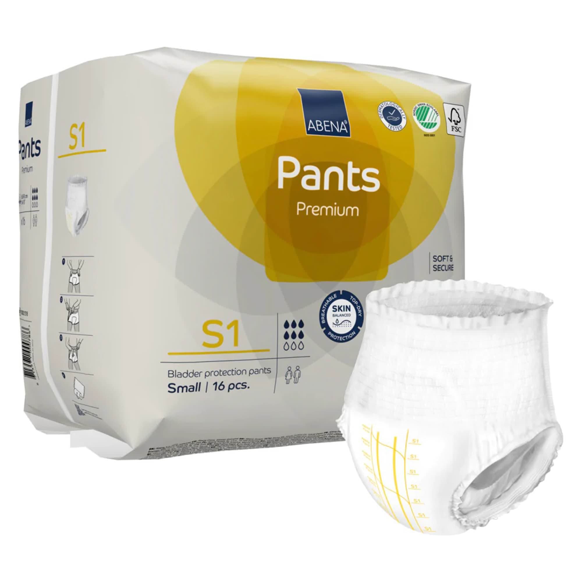 Abena Premium Bladder Protection Pants, Small, Level 2 - Package of 16 - Image 1