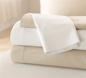 Medline T310 Reverse Sateen Flat Sheet, White, 96" x 120" - 1 Dozen - Image 1