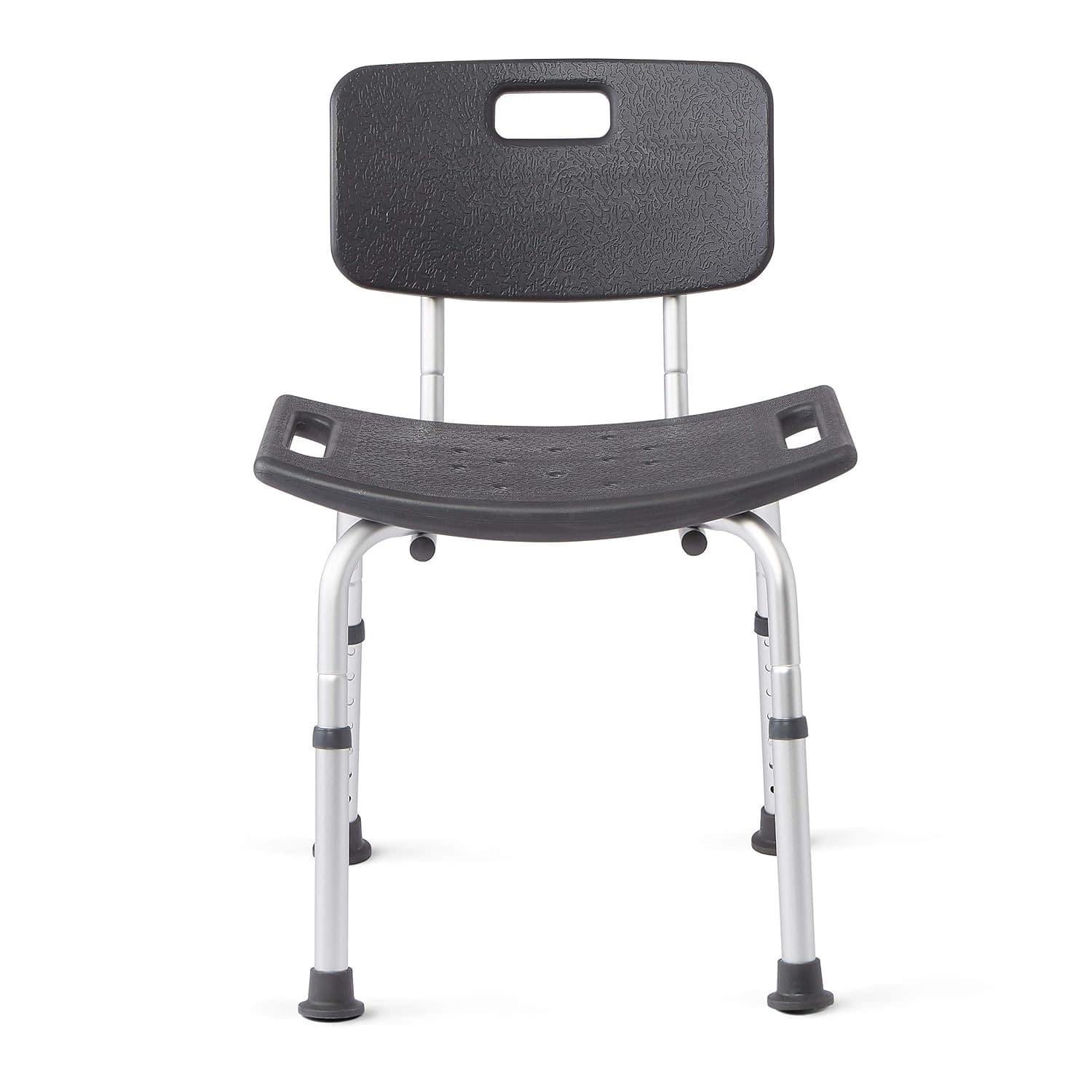 Medline Shower Chairs With Backs And Microban, Knockdown, Grey - Image 1