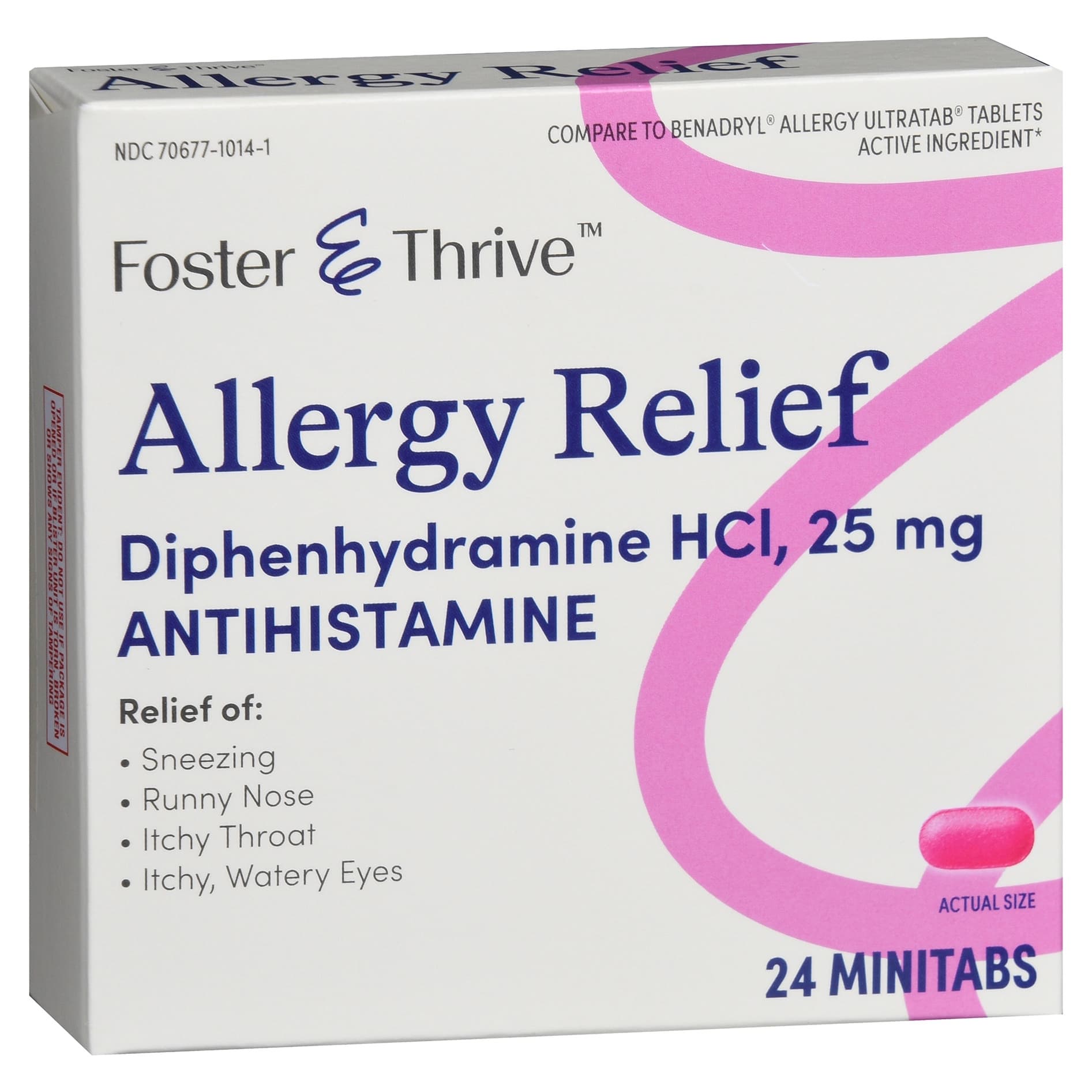Foster and Thrive Diphenhydramine HCl Allergy Relief Tablets - Box of 24 - Image 3