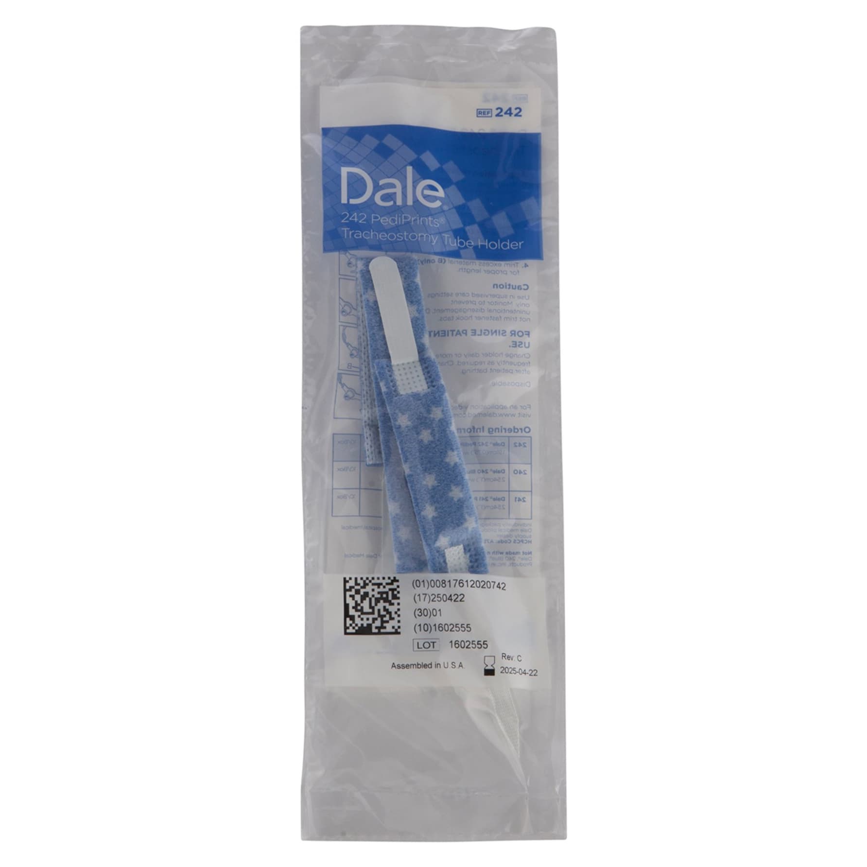 Dale Tracheostomy Tube Holders for Pediatric, 3/4" Wide Band, Fits up to 9" Neck, PediPrints -Each - Image 1