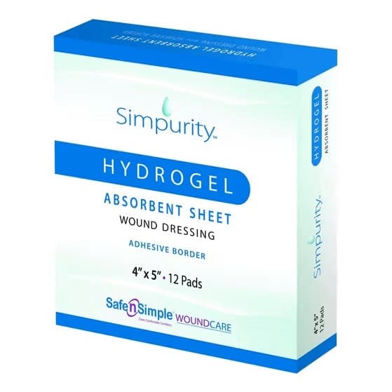 Simpurity Bordered Hydrogel Absorbent Sheet, 4 x 5 Inch - Case of 96 - Image 1