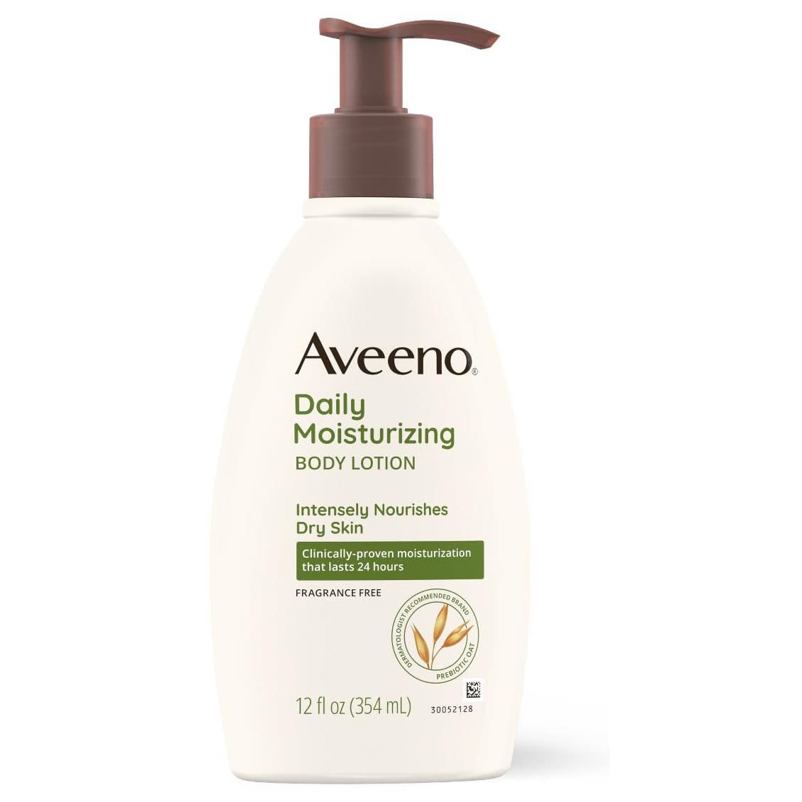 Aveeno Daily Moisturizing Lotion, Fragrance Free, 12 oz - Each - Image 1