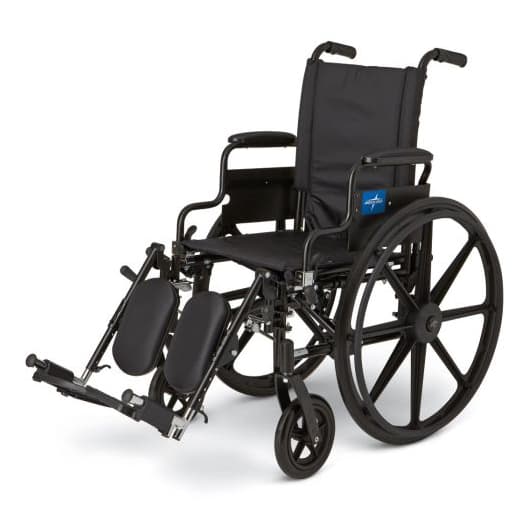 Medline Excel K4 lightweight wheelchair 16"W x 16"D with Swing-Back Desk-Length Arms and Elevating Leg Rests - Image 1