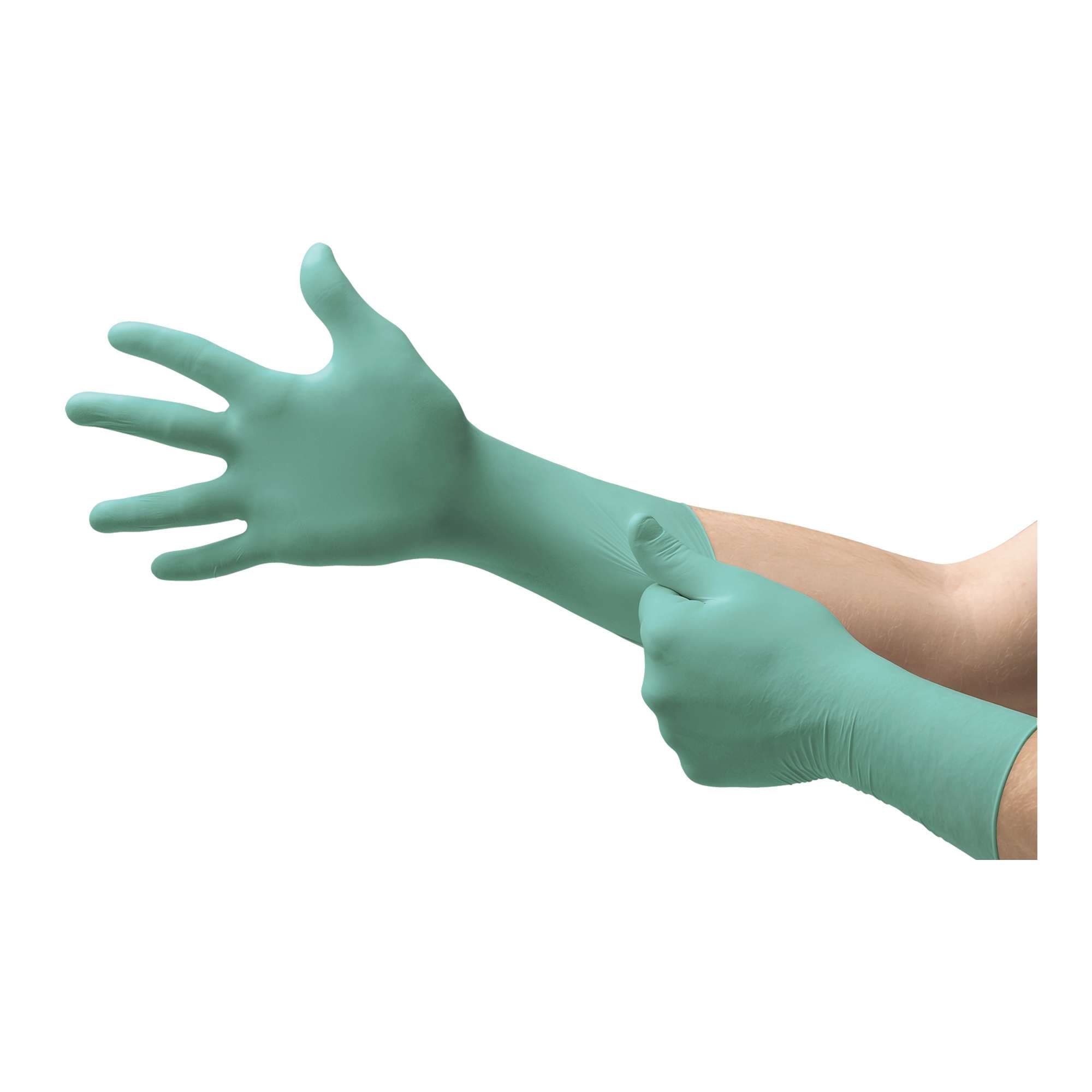 Ansell Laboratory Glove, Medium (7.5-8.0), Neoprene, Powder-Free, Green, Non-Sterile - Case of 1000 - Image 1