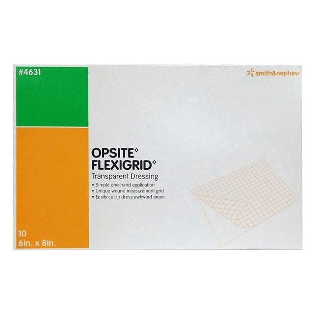 OpSite Flexigrid Transparent Film Dressing, 6 x 8 Inch - Box of 10 - Image 1