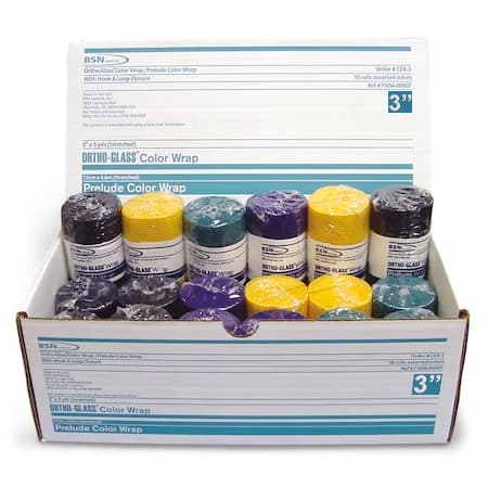 Ortho-Glass Wrap Bandage, Assorted Colors, 3 Inch x 5 Yard - Box of 18 - Image 1