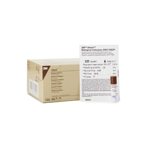 3M Attest Sterilization Biological Indicator Vial, Class 1 - Case of 400 - Image 1
