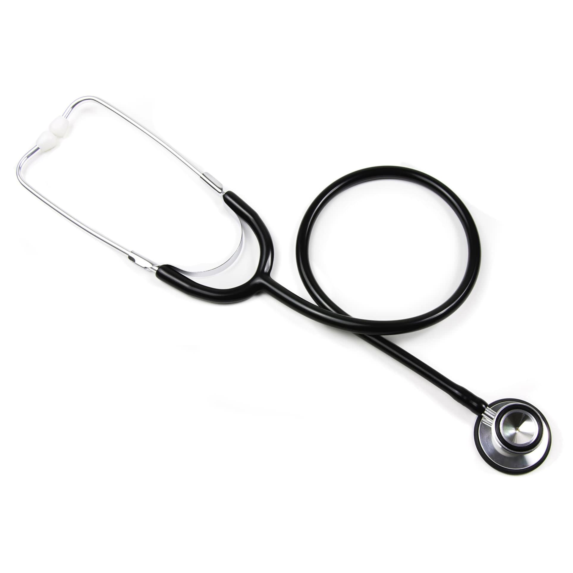 Basic Classic Stethoscope Black 1-Tube Single Lumen Adult, Double-Sided Chestpiece, 22 Inch Tube - Case of 50 - Image 1