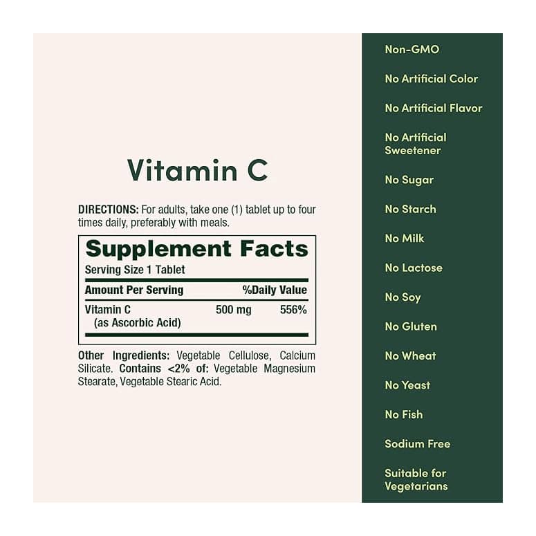 Nature's Bounty Vitamin C, 500mg - Bottle of 250 - Image 3